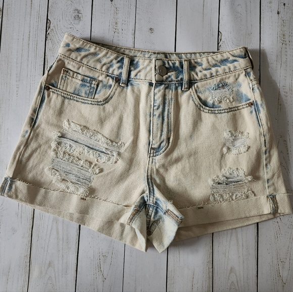 Pacsun Distressed Denim Shorts Size 25 - Picture 1 of 14